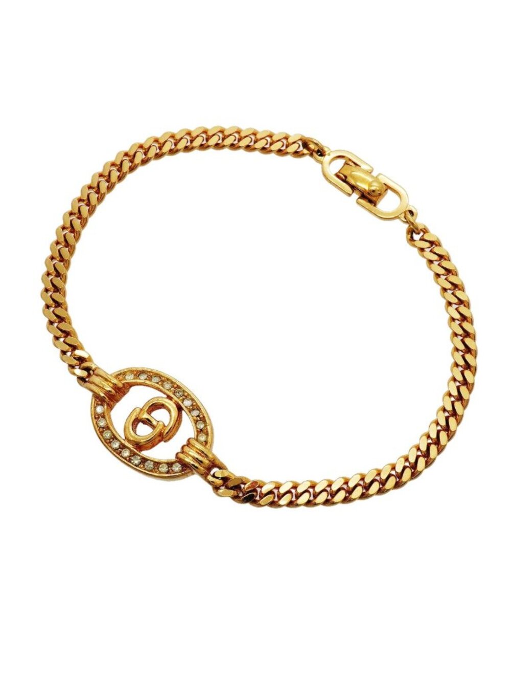 Dior Bracelet CD Logo Gold Plated Rhinestone
